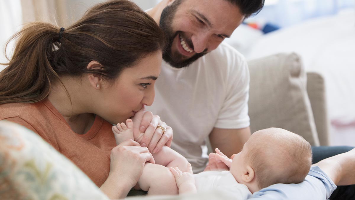 couple with a baby