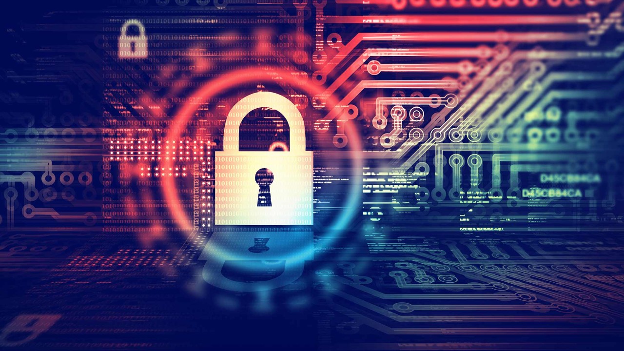 artistic rendering of a lock and circuitry
