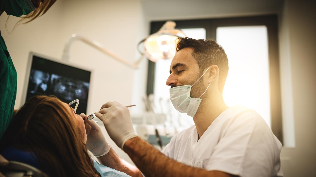 dentist working on a patient