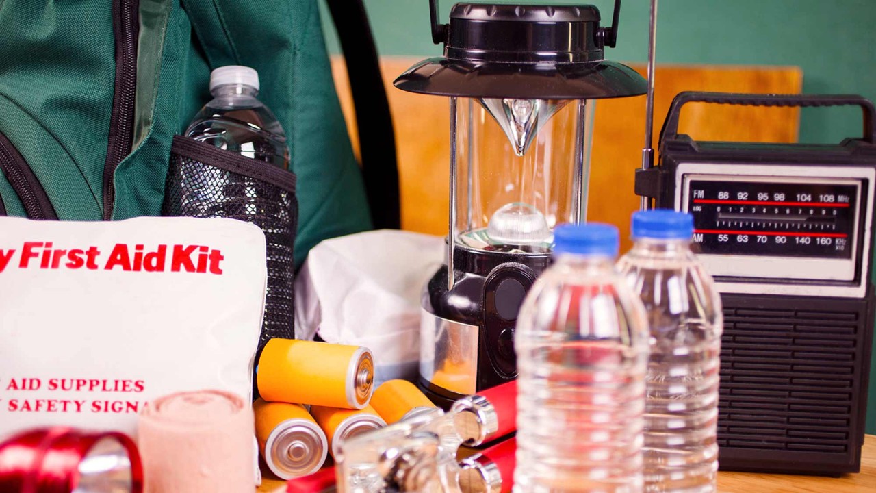 various emergency kit supplies