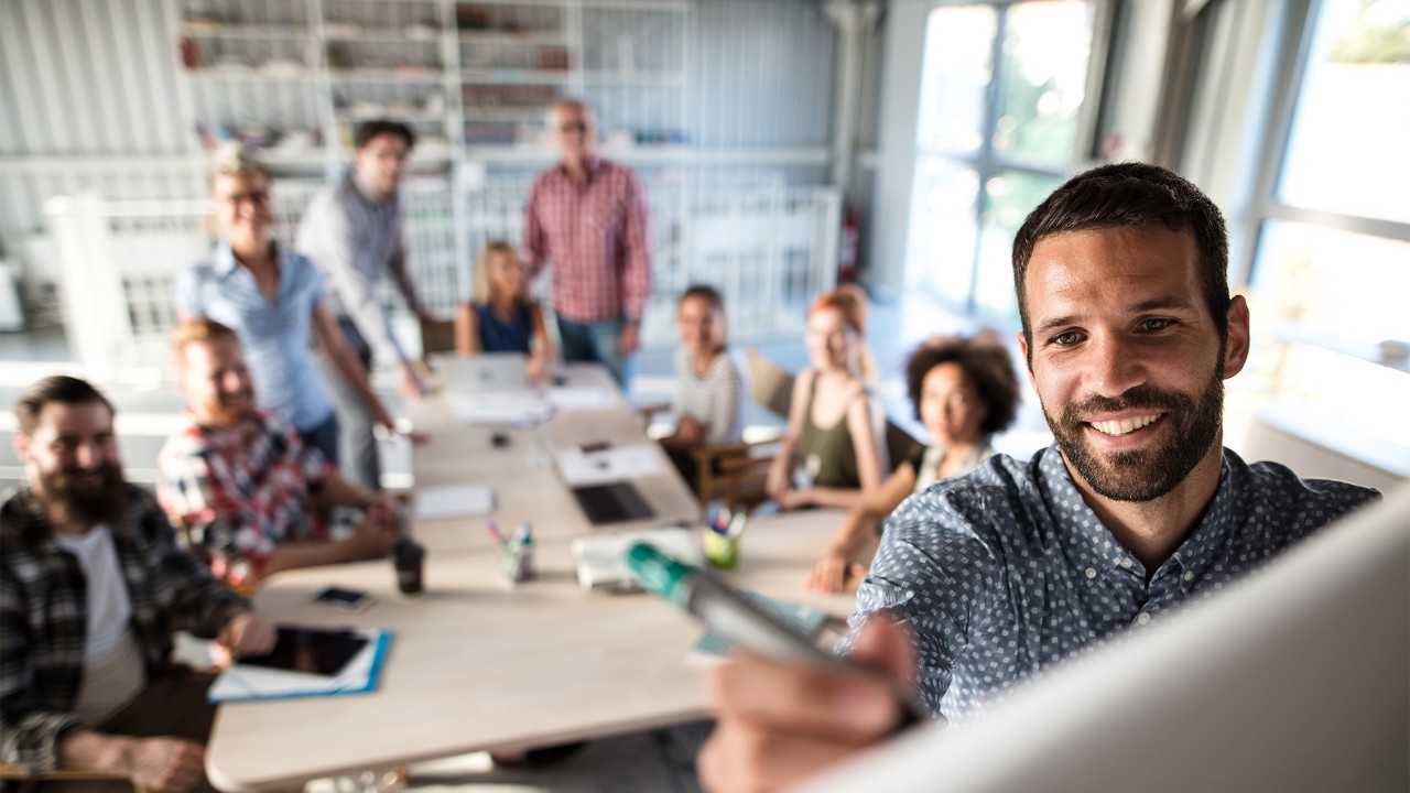 employees at a training meeting